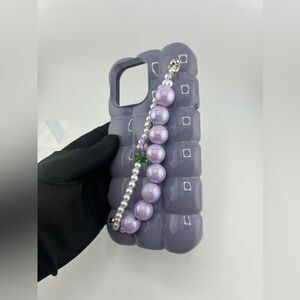 Luxury Pearl Bracelet Chain 3D Ice Lattice Case For iPhone